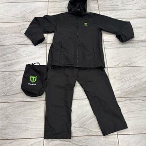 TIDEWE Rain Suit, Waterproof Breathable Lightweight 2 Pieces Rainwear Small